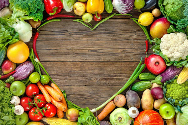 Obst und Gemüse als Herz